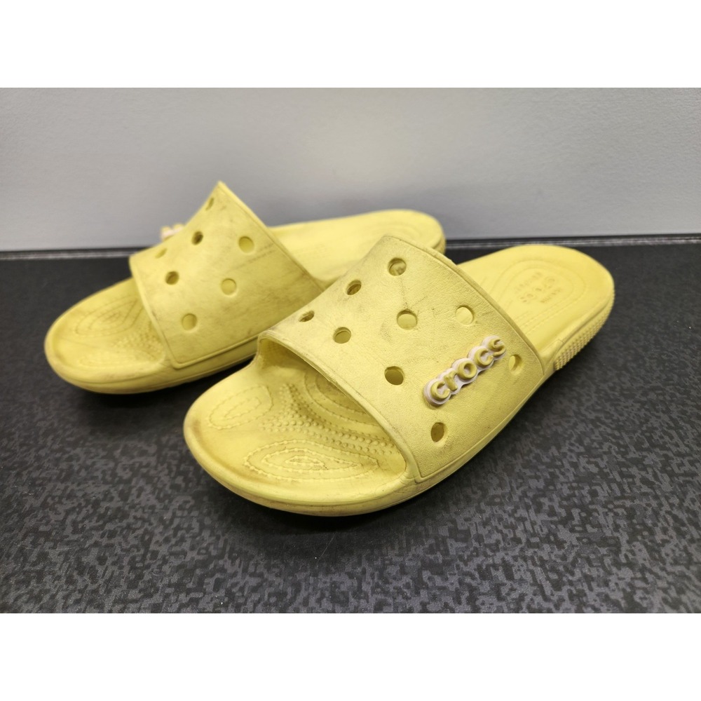 Crocs Classic Slide Women's Size 8 / Men's 7 Sandals Yellow‎ Shoes ~ Accpt/Good